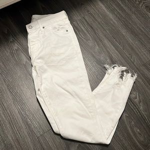 Eunina white distressed bottom pants